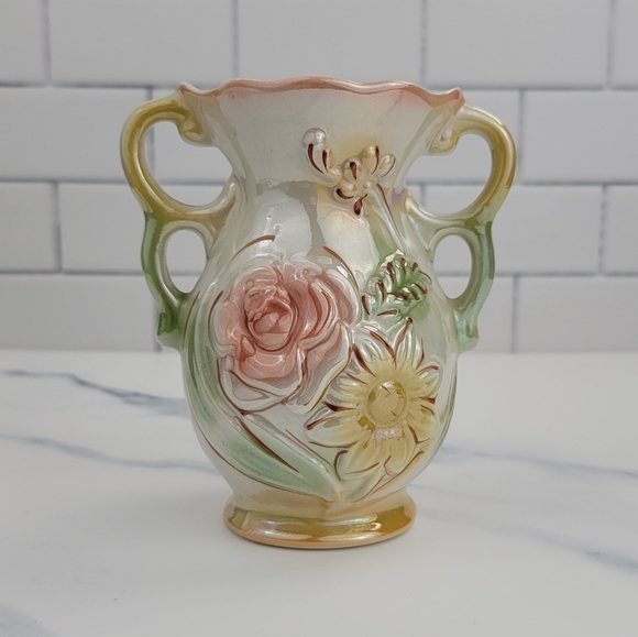 Brazil Other - Lusterware Brazil Ceramic Double Handled Vase